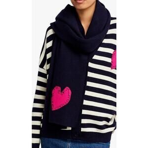 Brand New Aqua Kerri Rosenthal Women's OS Blue Wrap Shawl Scarf Heart